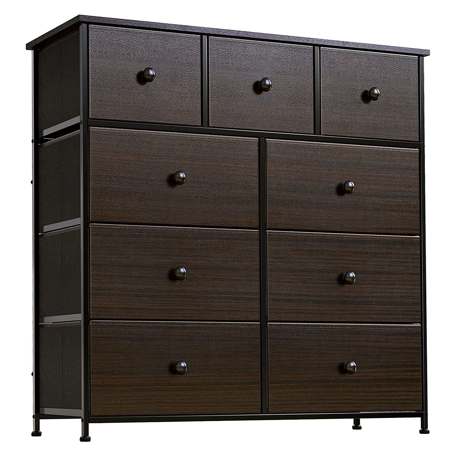 REAHOME 9 Drawer Dresser for Bedroom Faux Leather Chest of Drawers Clo ...